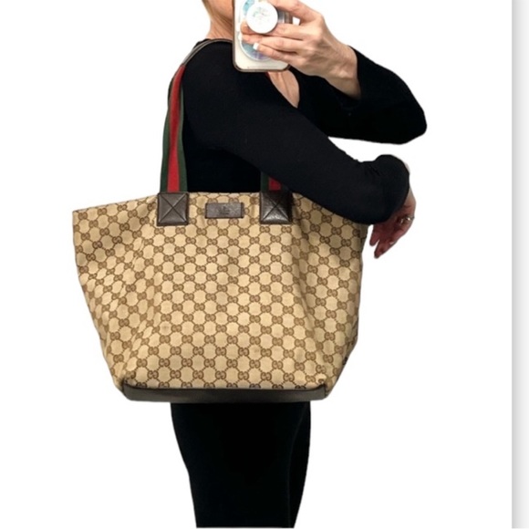 Authenticated Gucci Sylvie Web Hobo Shoulder Bag Tote Handbag Laptop Bag - Picture 16 of 16